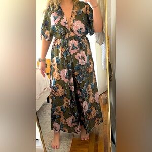 ZARA WOMAN FLORAL MULTI COLOR MONO CUTOUT ESTAMPADO JUMPSUIT
